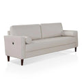 Faux Leather Sofa with USB Port in Ivory L6656