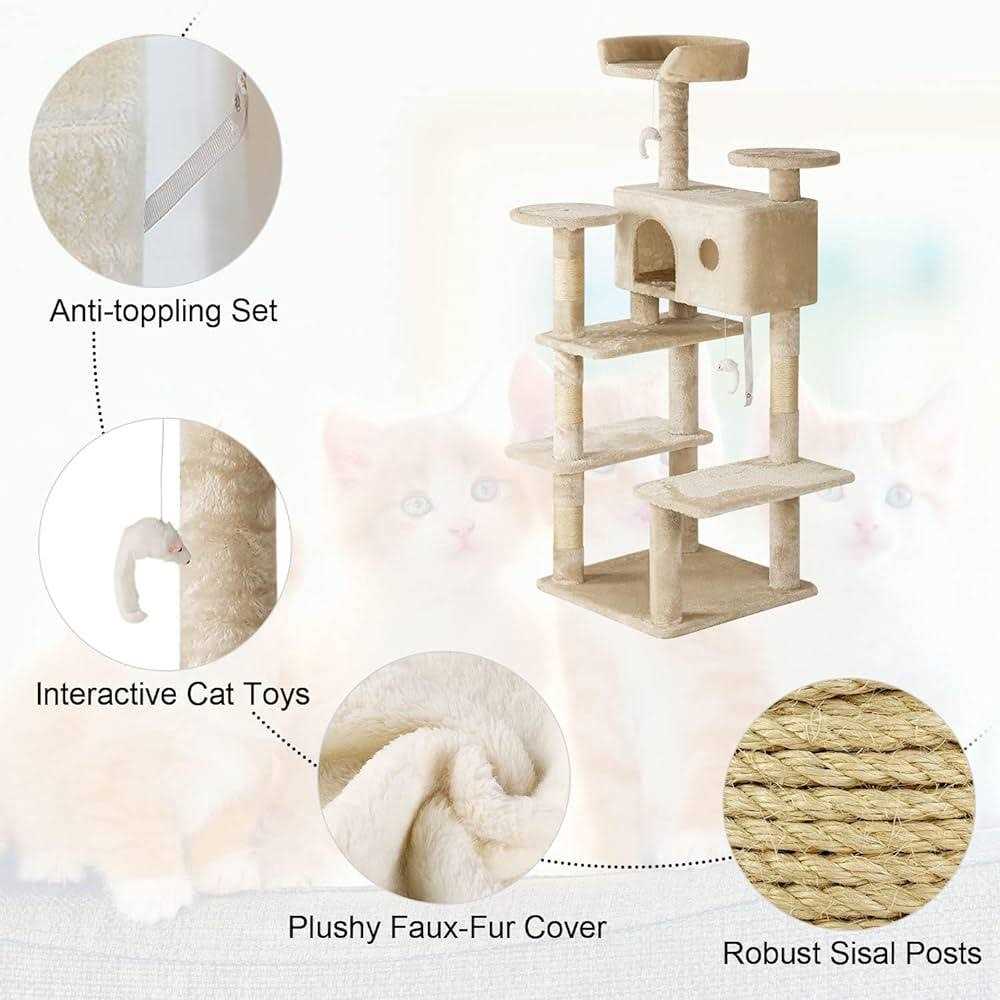 54in Cat Tree Tower with Scratching Posts F158