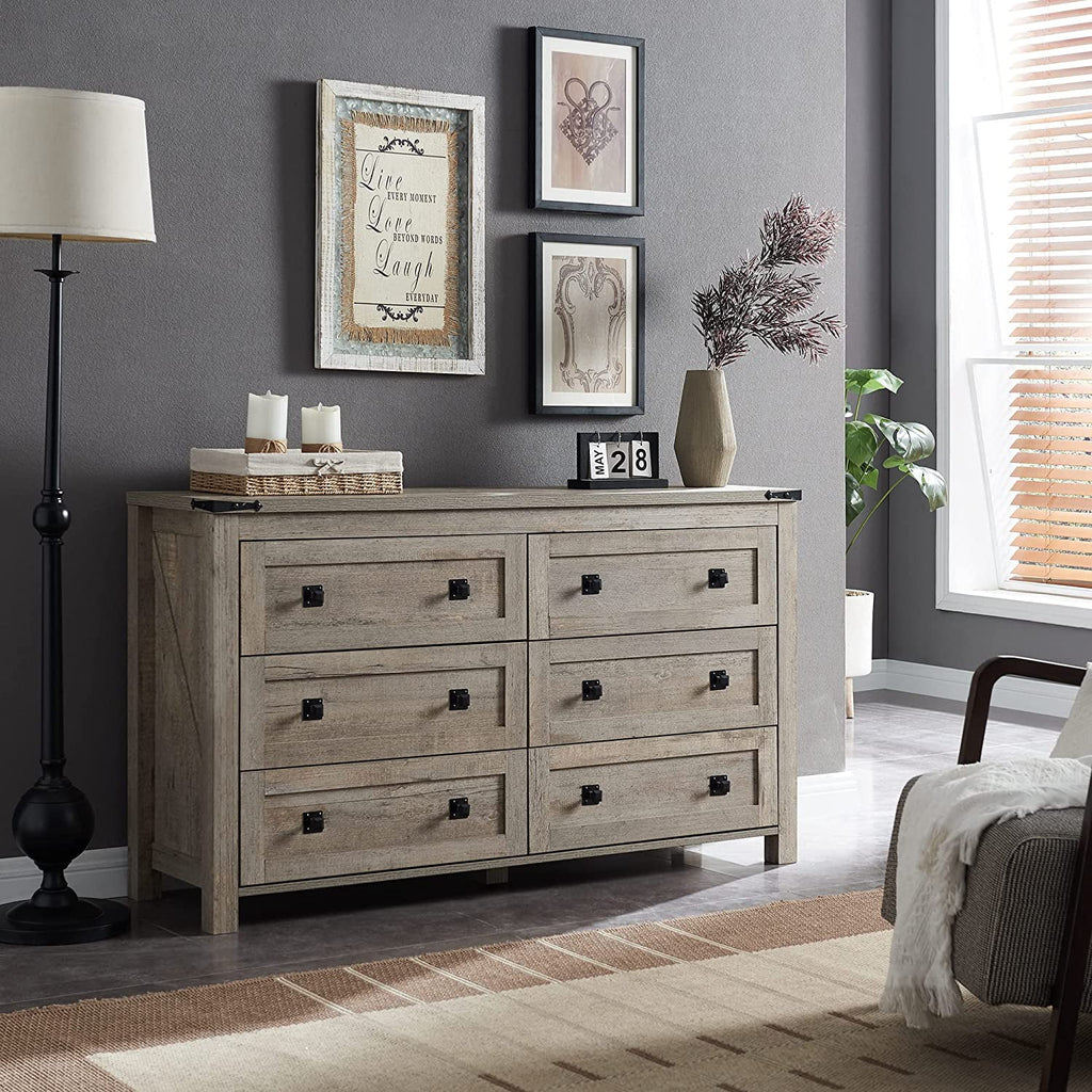 6 Drawer Wood Dresser M9811