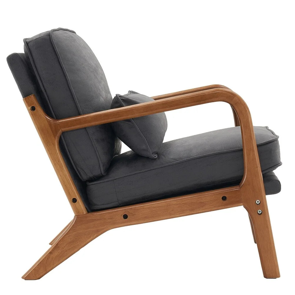 Dark Grey Upholstered Lounge Chair J792038