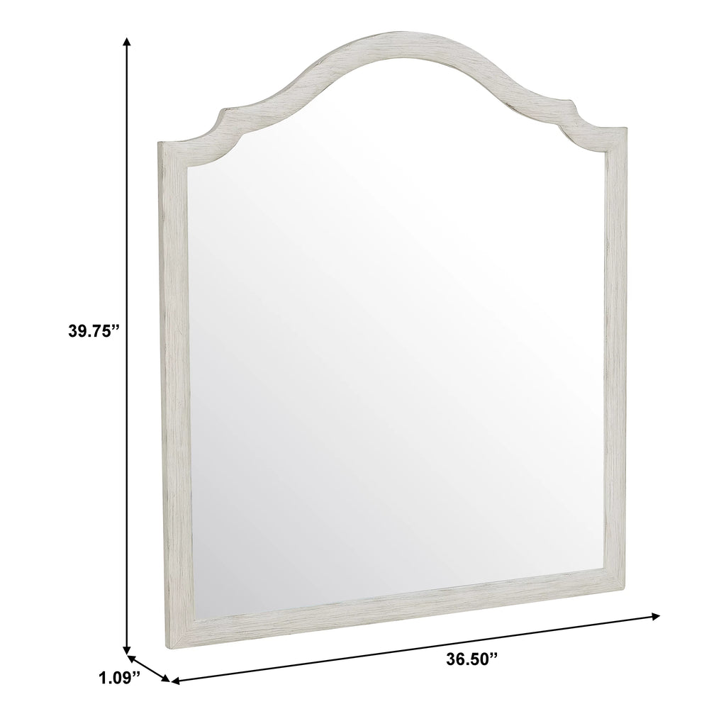 Shaped Wall Mirror in Driftwood White A33051