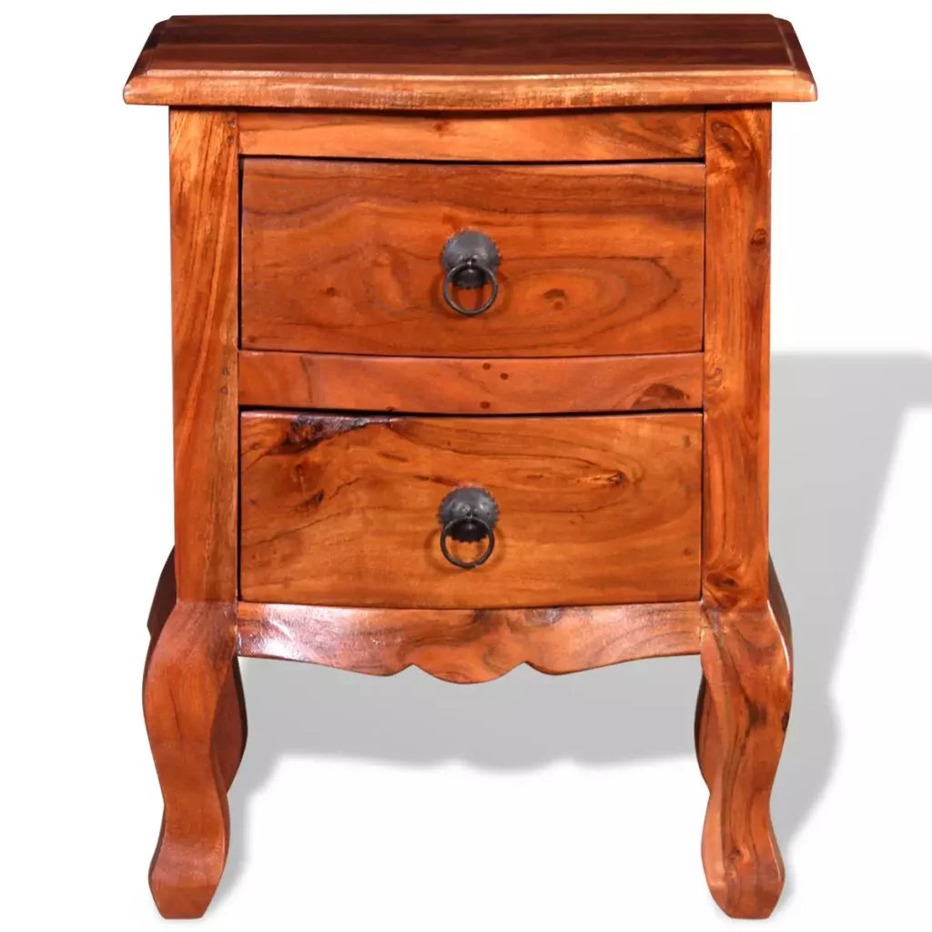 Nightstand with Drawers Acacia Wood F8366