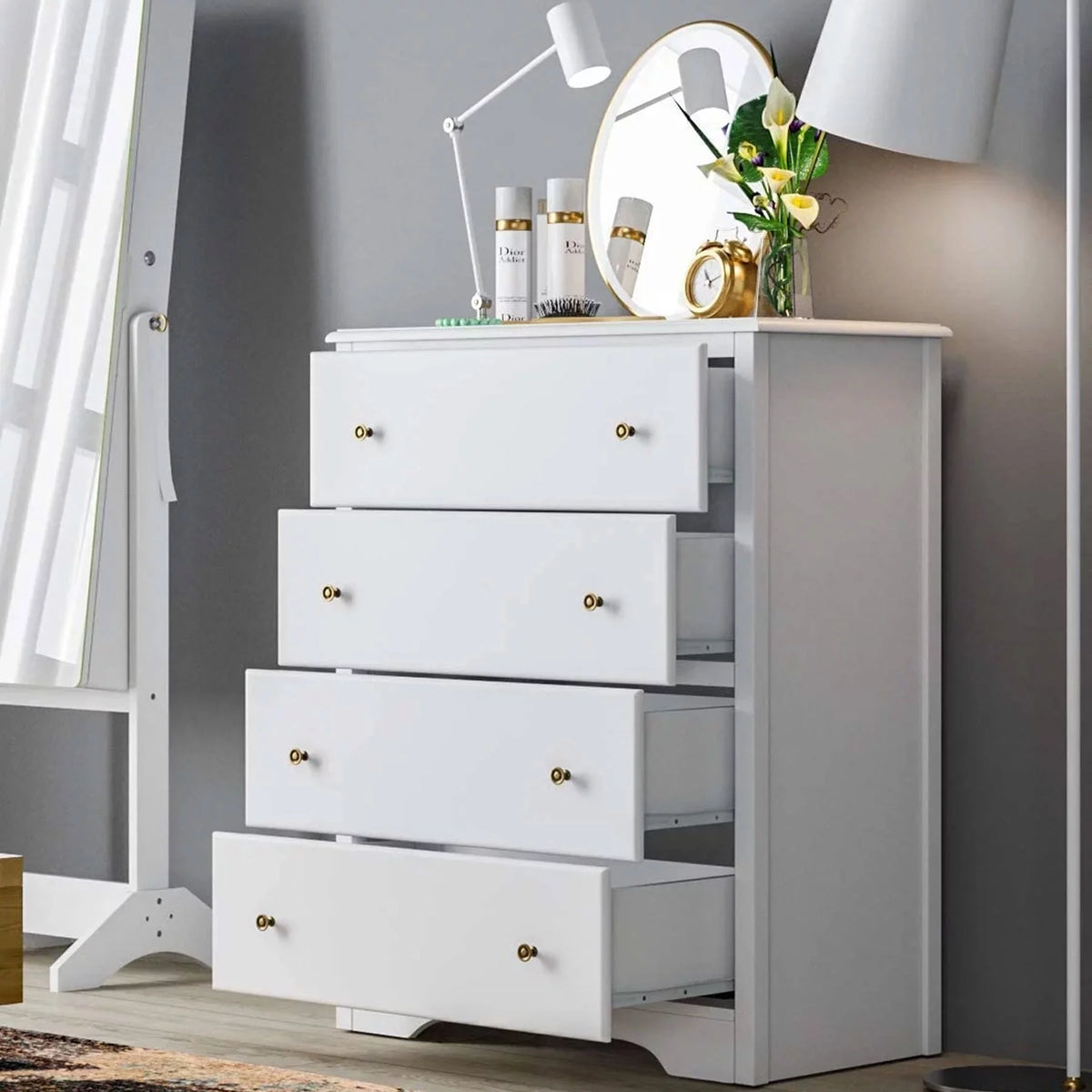 White 4 Drawer Dresser A799611