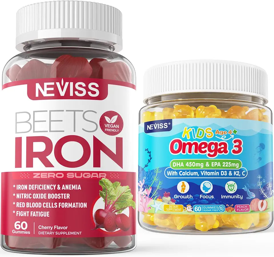 Iron Gummies 2 Pack + Kids Omega 3 Gummies 2 Pack Y5272