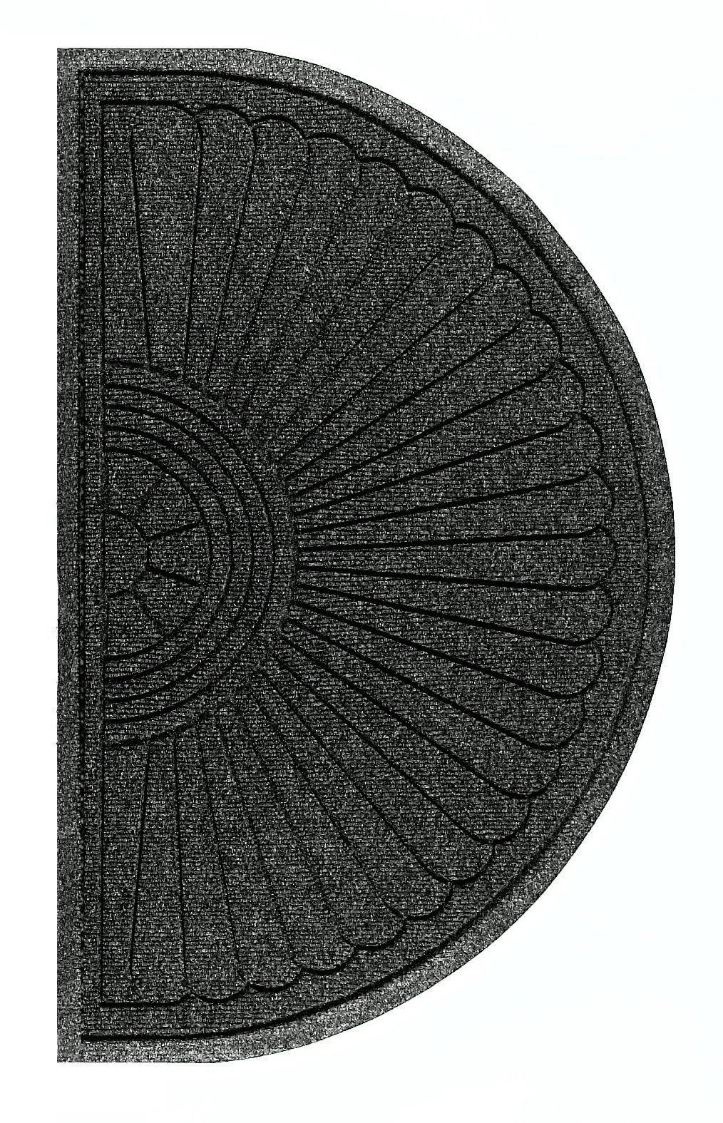 Black Half Oval Entrance Mat V898612