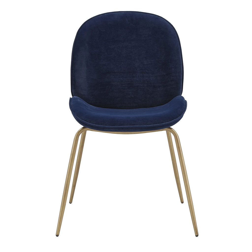 Blue Velvet Upholstered Dining Chair Set of 2 H33446
