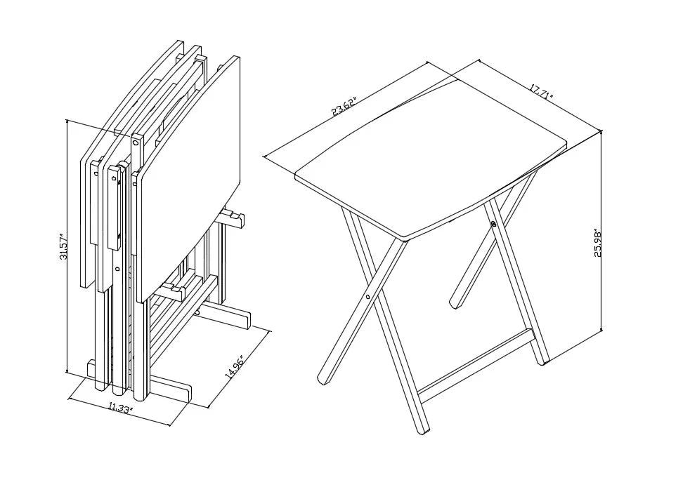 5 Pieces Oversized Tray Table Set L35997