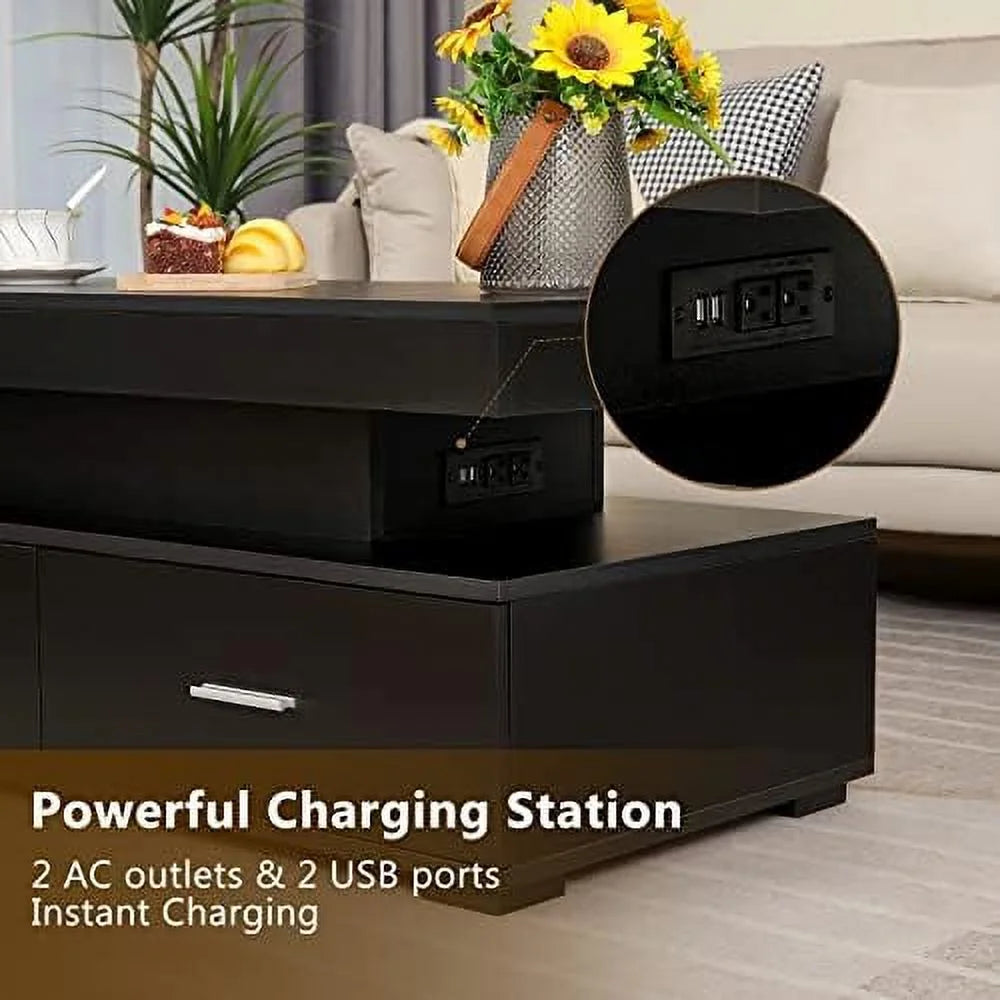 Lift Top Coffee Table with Charging Station X4283