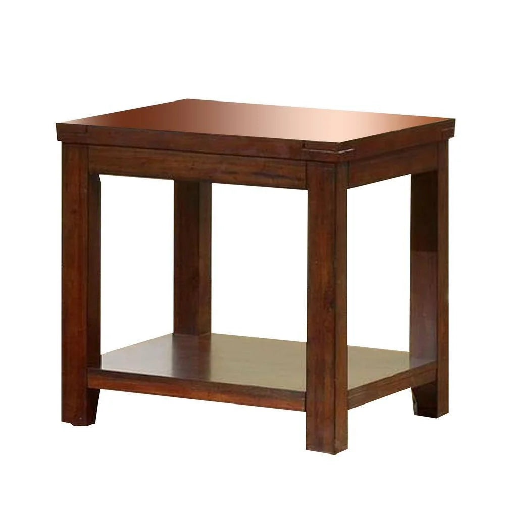 Dark Cherry Open Shelf End Table X38278