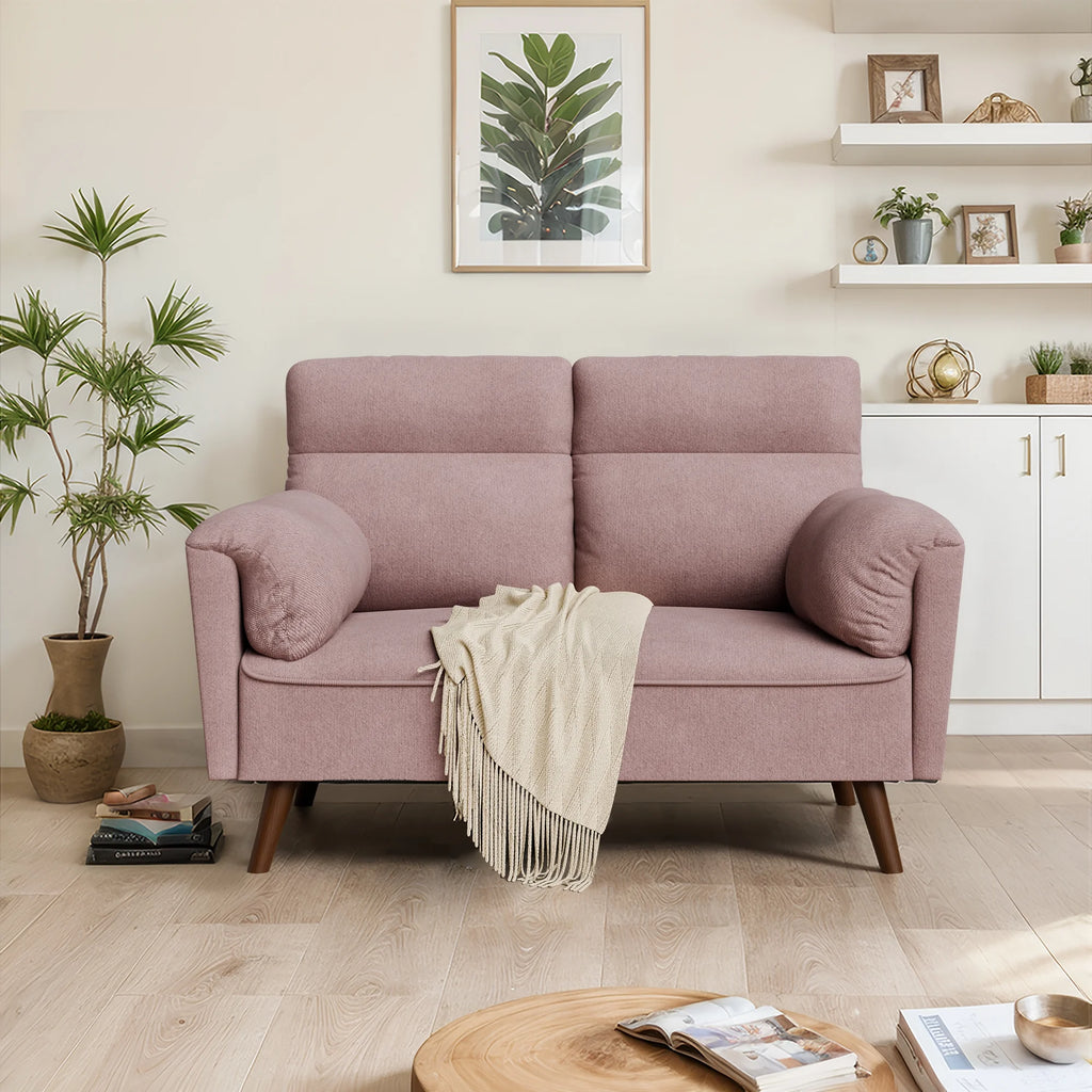 49'' Dark Gray Upholstered Loveseat Sofa with Wood Legs X957144