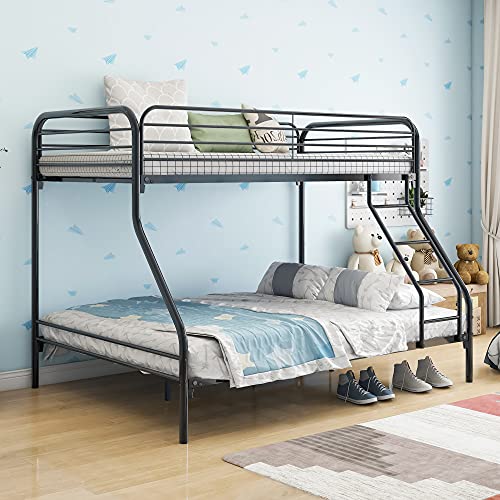 White Twin Over Twin Wood House Bunk Bed with Slide and Storage Staircase A103900