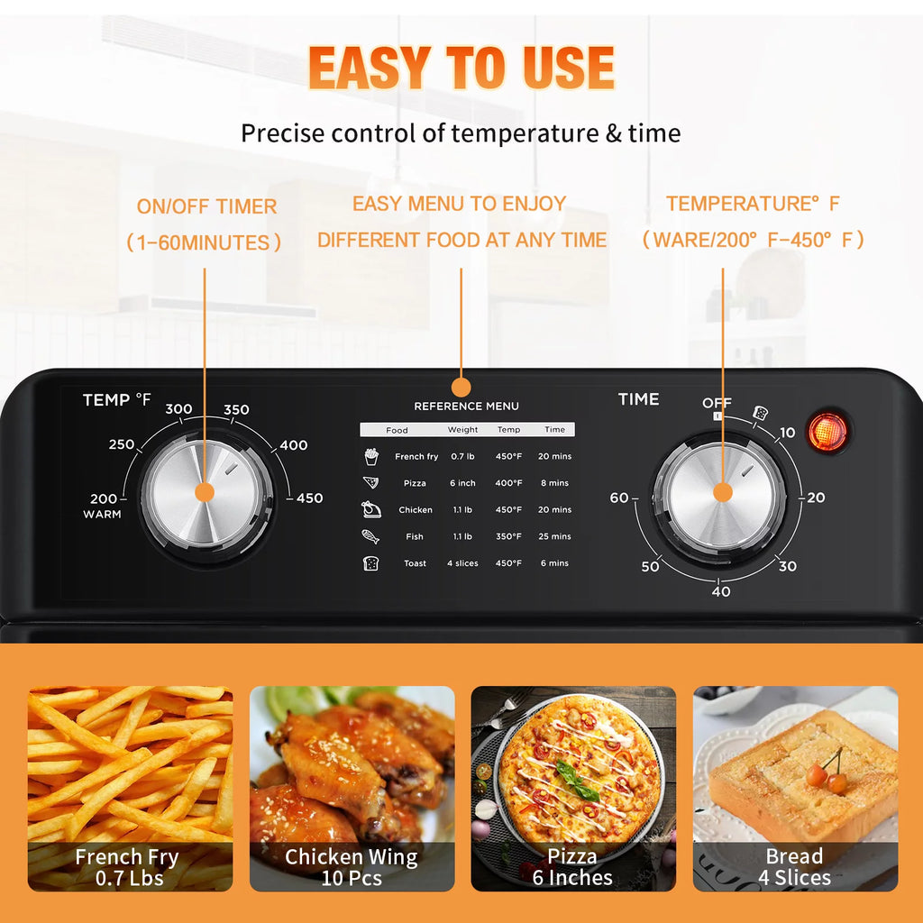10QT Black Air Fryer Toaster Oven A45759