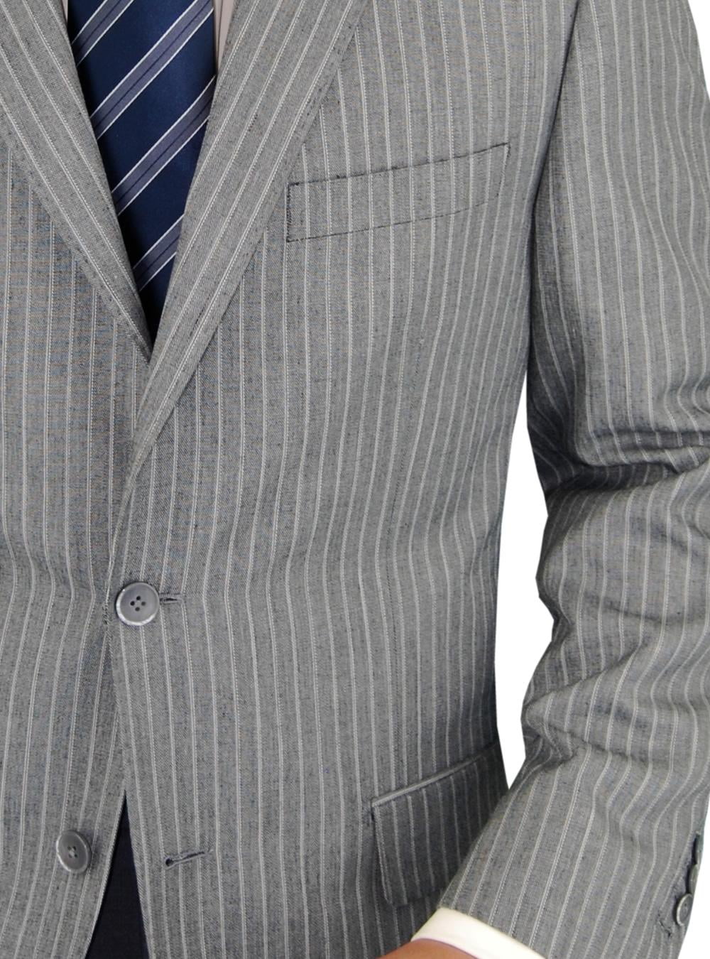 Gray Stripe Wool 3-piece Suit G3857