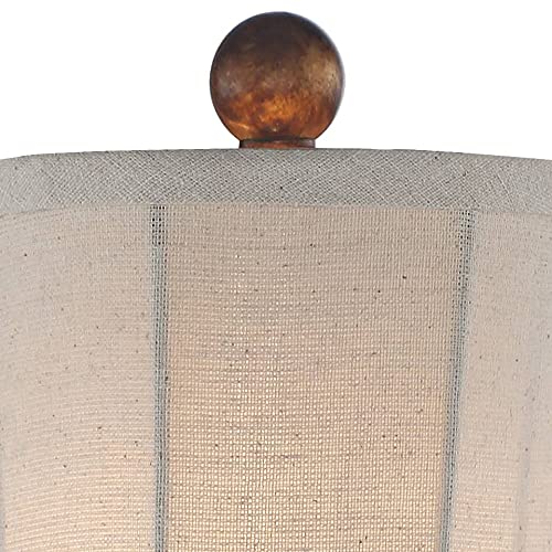 Set of 2 28" Tall Cream Fabric Bell Shade Buffet Table Lamps M951