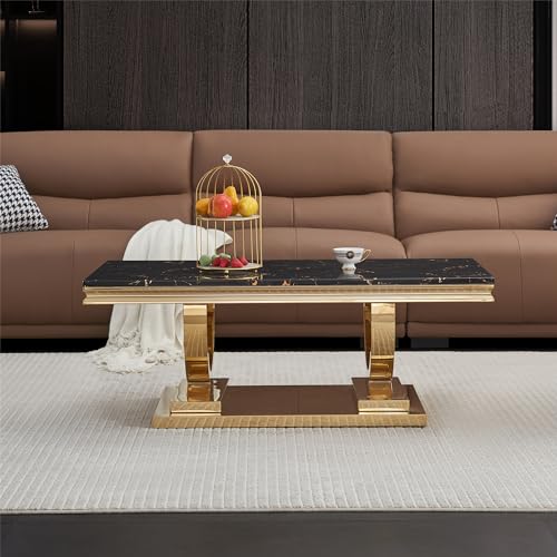 Marble Console Table with Stainless Steel Base F396