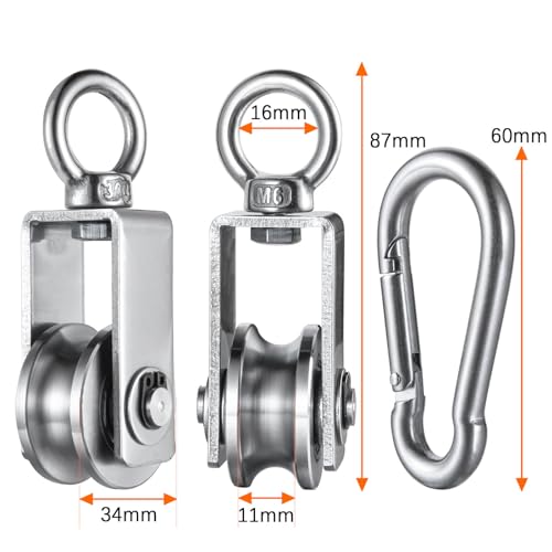 Stainless Steel Cable Pulley Wheel 2 Pack E472085