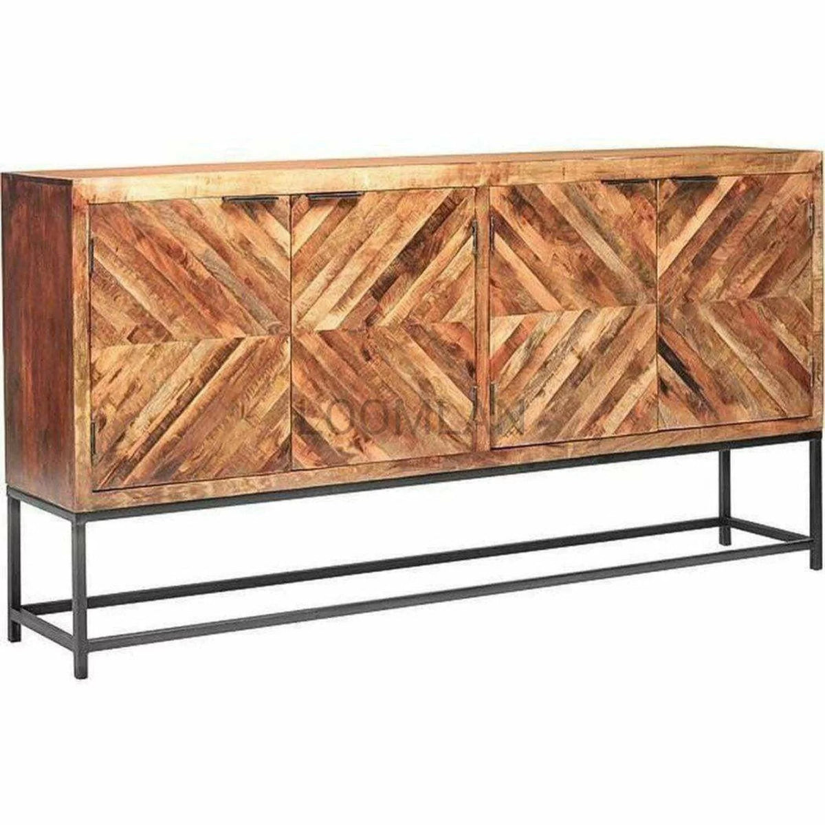 Reclaimed Wood Sideboard Credenza on Metal Stand A671