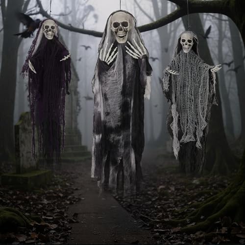 Hanging Skeleton Ghost Halloween Decoration R911678