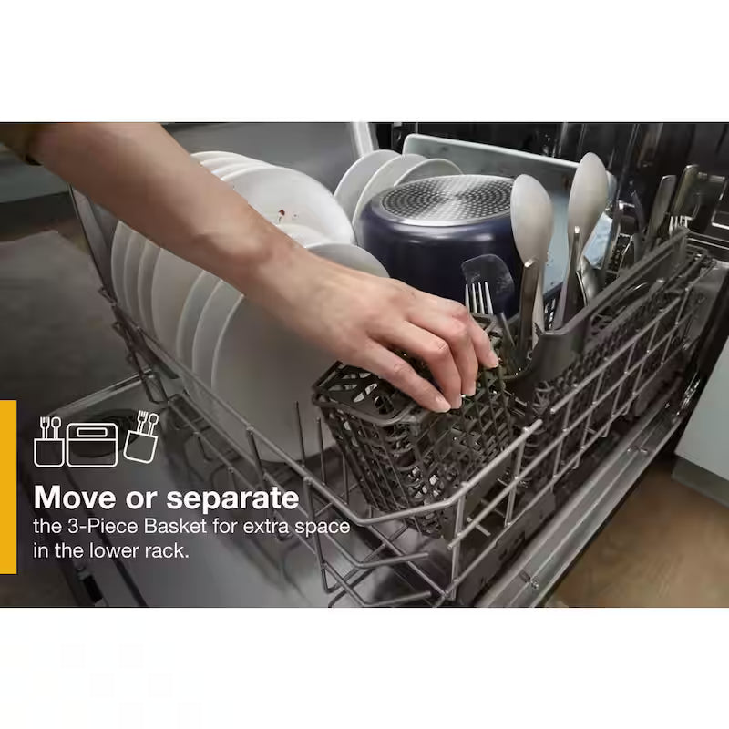 White Built-In Dishwasher with Third Level Rack D682605