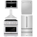30 in. Gas Range, Range Hood, Microwave Drawer, Dishwasher, Refrigerator K3384