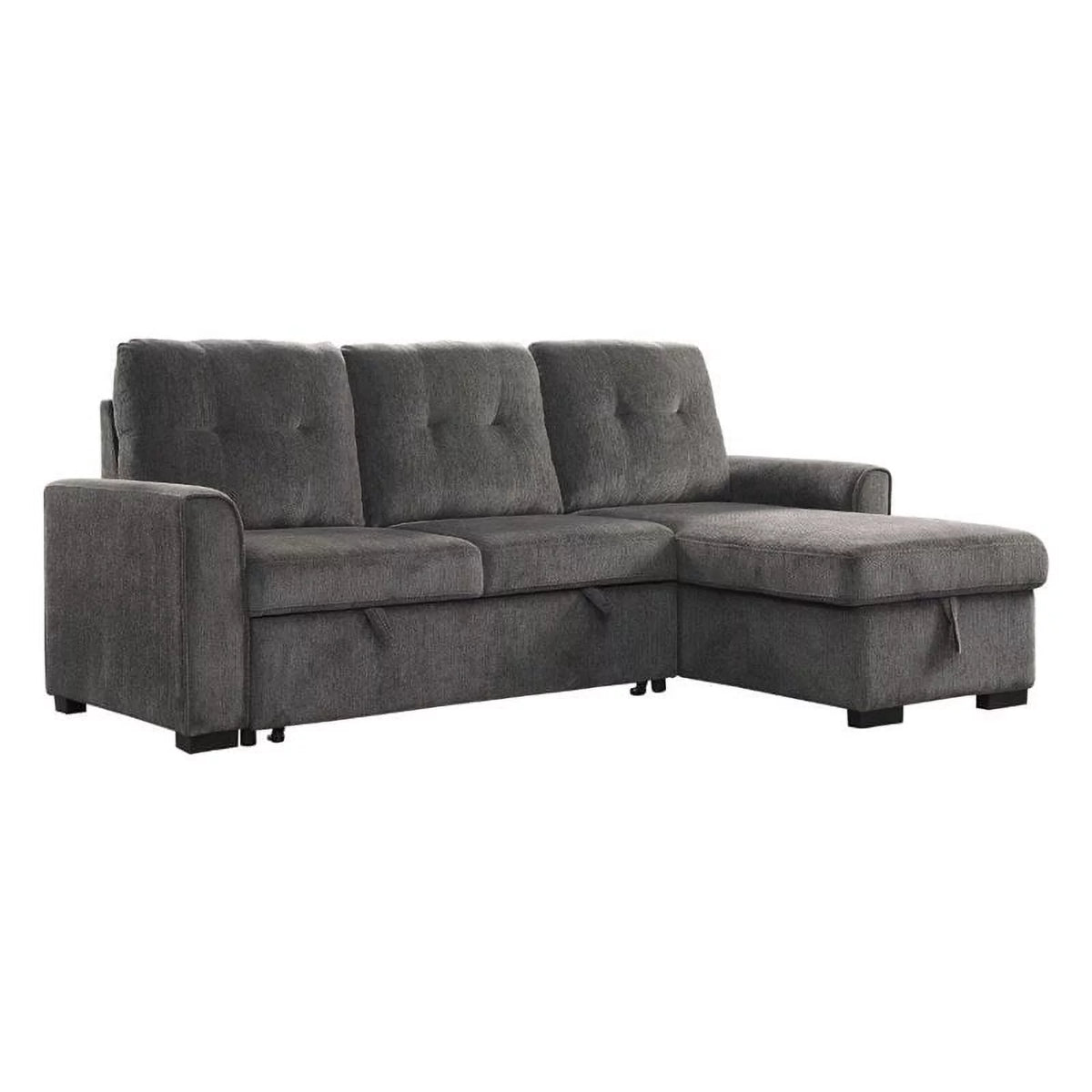 Dark Gray Chenille Reversible Sectional Z710029