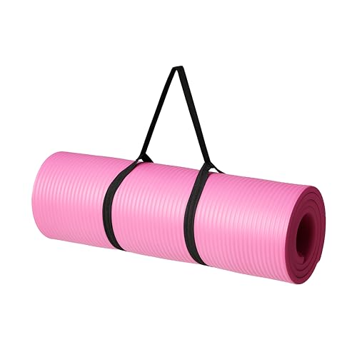 1/2 Inch Extra Thick Exercise Yoga Mat with Carrying Strap H8889