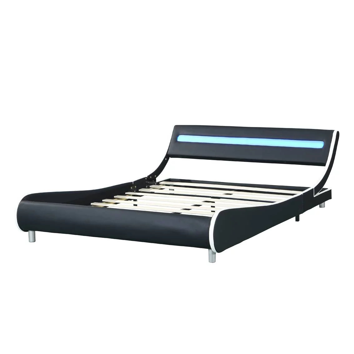 Faux Leather Upholstered Platform Bed Frame Queen Size L468