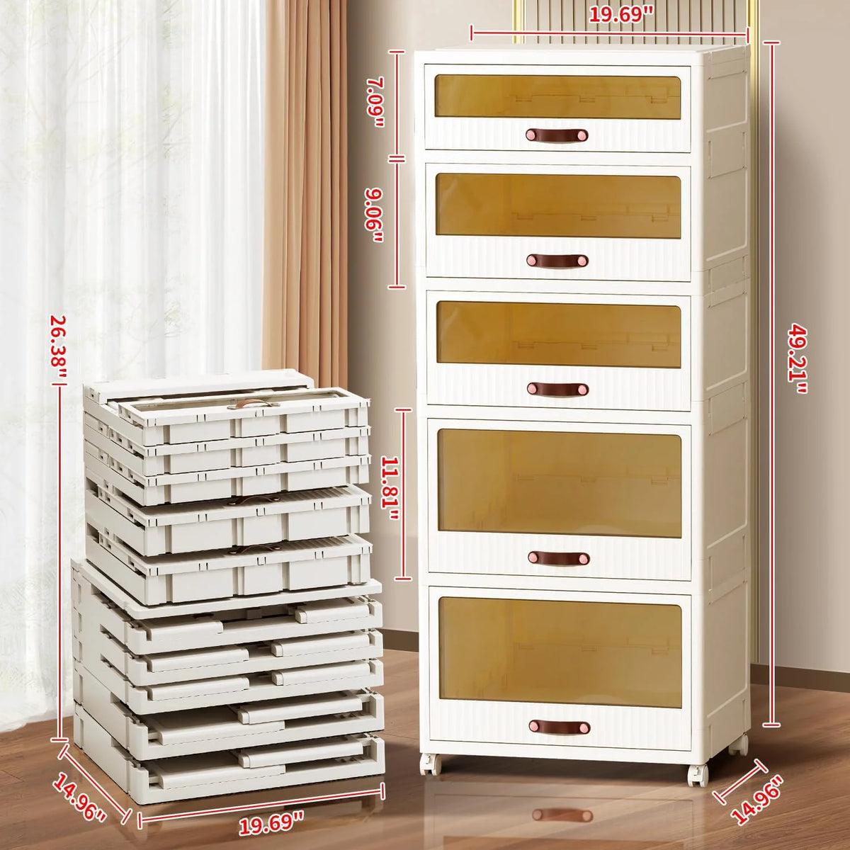 White 5 Drawer Plastic Dresser V318172