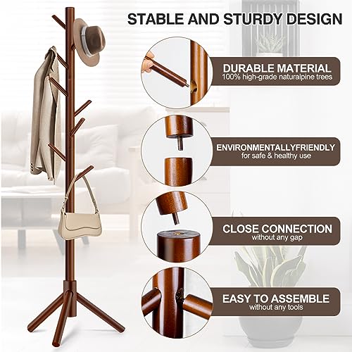 Freestanding Coat Rack with 8 Hooks X804
