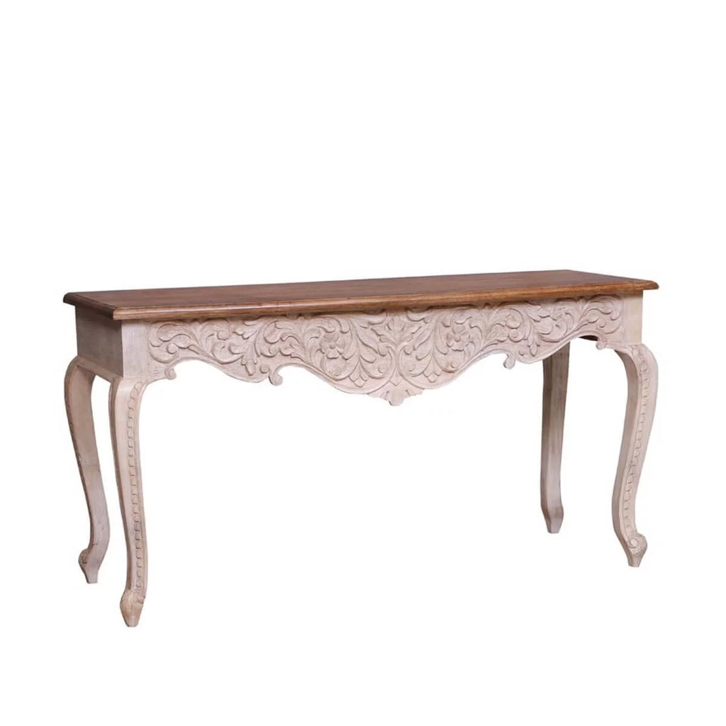 Reclaimed Wood Hand Carved Hall Table N301333
