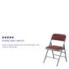 Burgundy Patterned Fabric Metal Folding Chair B102