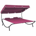 Outdoor Bed with Canopy and Pillows Pink W877057