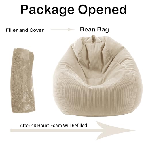 Black Memory Foam Bean Bag Chair with Handle I463857