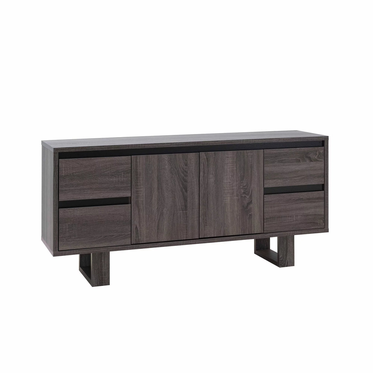 60 Inch Gray TV Media Console with 2 Drawers and 1 Cabinet R635