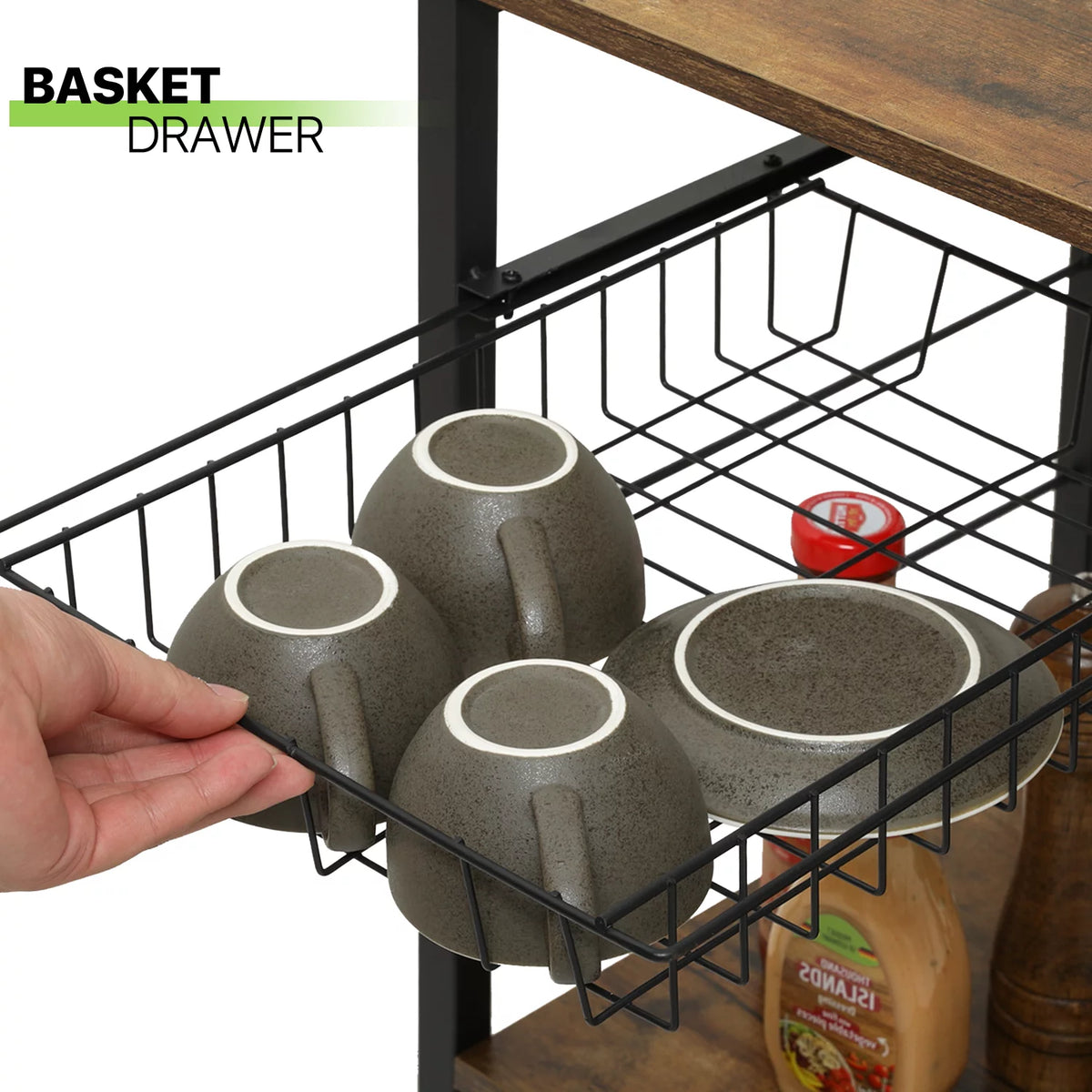 Brown 6 Shelves Kitchen Bakers Rack C5102