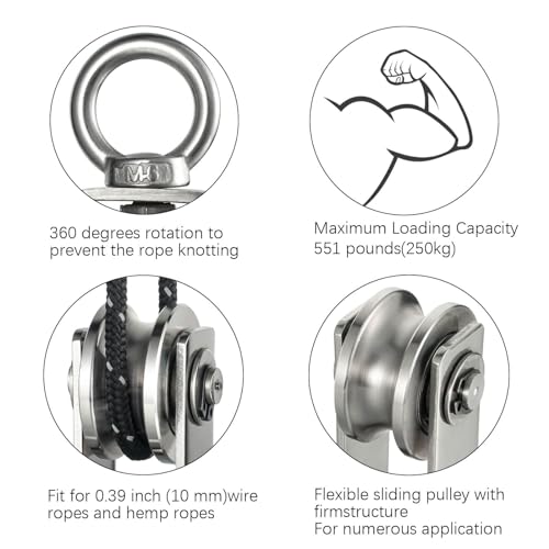Stainless Steel Cable Pulley Wheel 2 Pack E472085