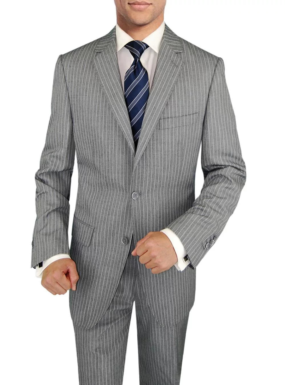 Gray Stripe Wool 3-piece Suit G3857