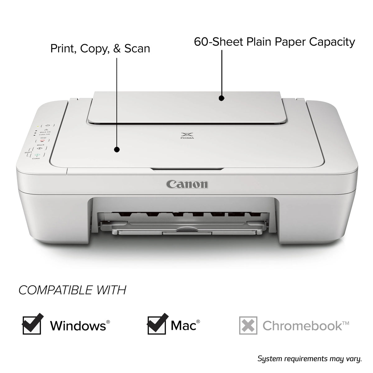 White Wired All-in-One Color Inkjet Printer S53455