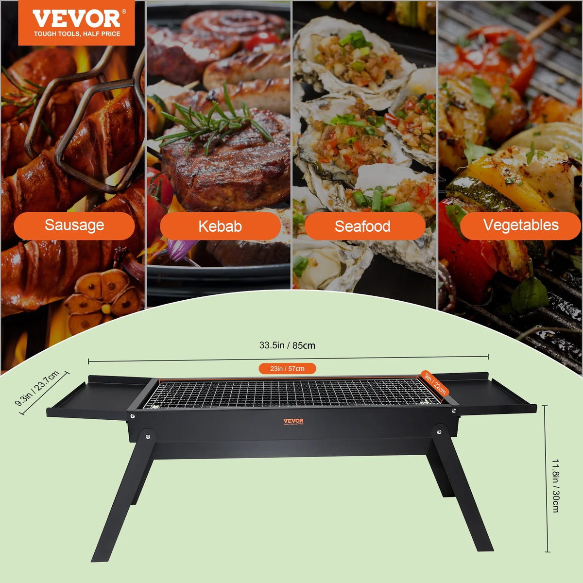 Foldable Portable Charcoal BBQ Grill Z345084