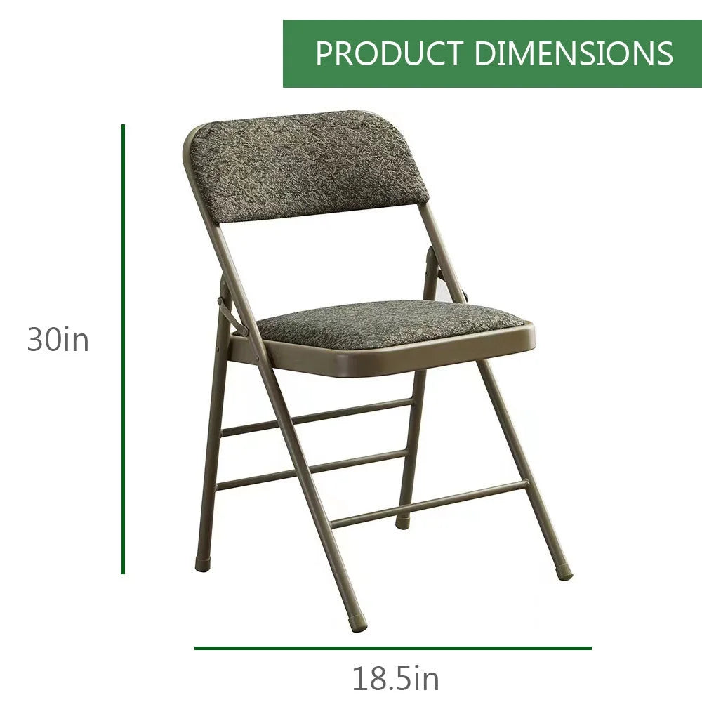 2-Pack Grey Folding Metal Chair with Backrest Padded Seats G9444