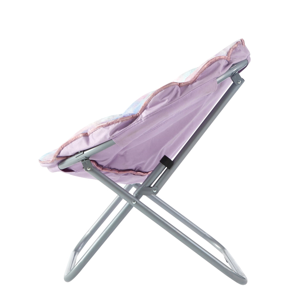 Purple Tie Dye Faux Fur Folding Chair N88672