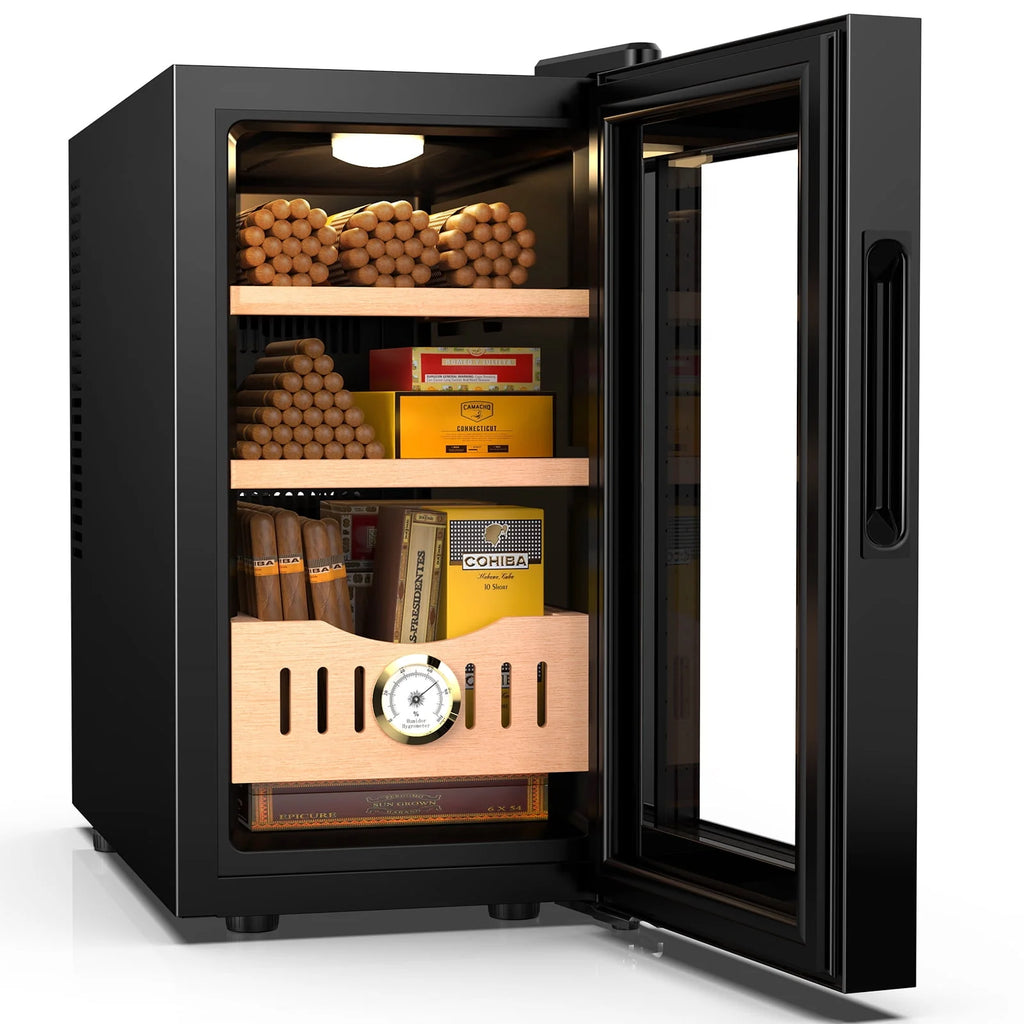 16L Electric Cigar Humidor Cabinet for 100 Counts with Digital Hygrometer Q7151